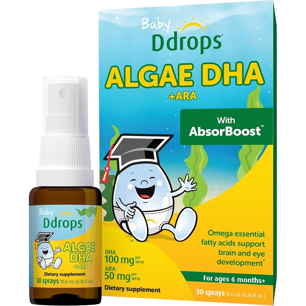 Ddrops Baby Algae DHA And ARA 30 Sprays Omega Essential Fatty Acids Support Brain And Eye Development