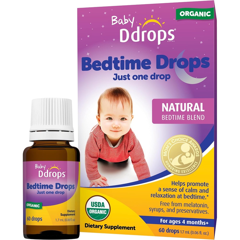 Ddrops Baby Bedtime Drops For Babies, Organic Liquid Drops For Calming Bedtime Routines, 60 Count