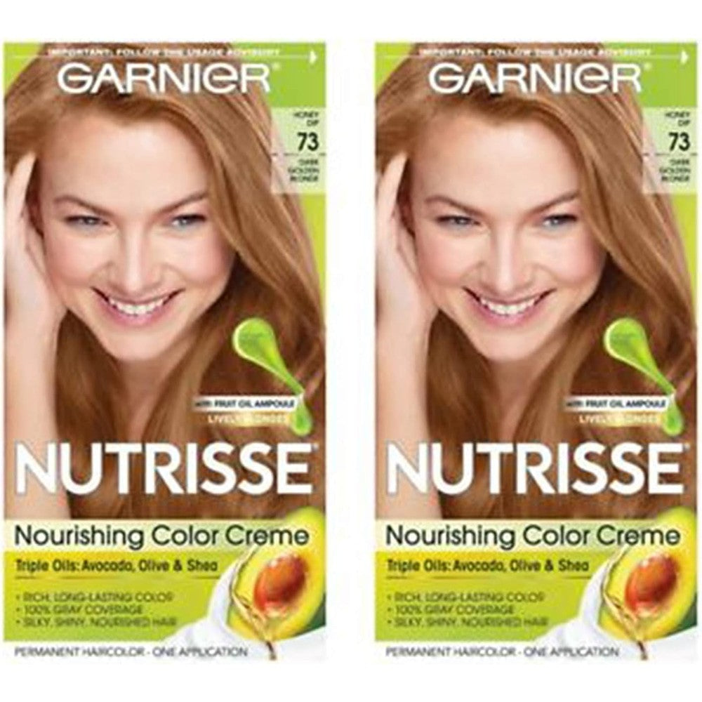 Garnier Nutrisse Nourishing Color Creme 73 Dark Golden Blonde Honey Dip Permanent Hair Dye Pack Of 2