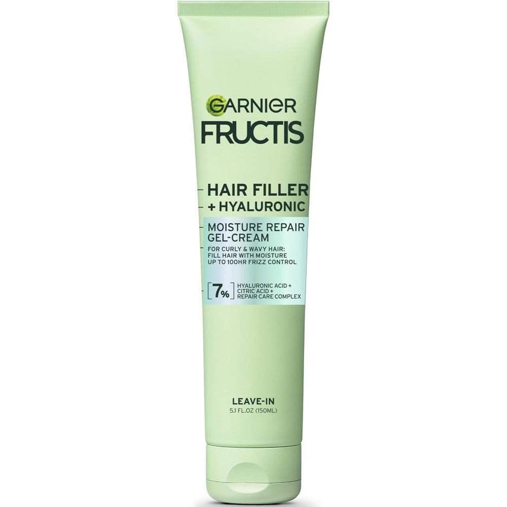 Garnier Fructis Hair Filler Moisture Repair Gel-Cream for Curls and Waves with Hyaluronic Acid, 5.1 Fluid Ounce, 1 Count
