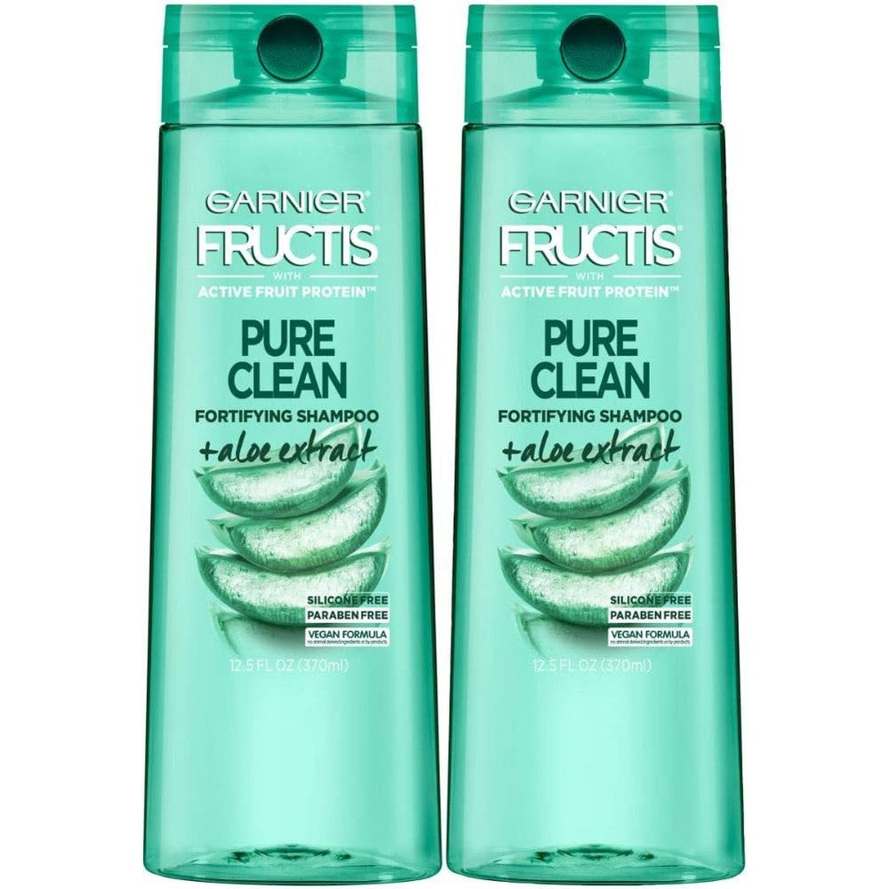 Garnier Fructis Pure Clean Fortifying Shampoo With Aloe Extract And Vitamin E 12.5 Fluid Ounce 2 Count