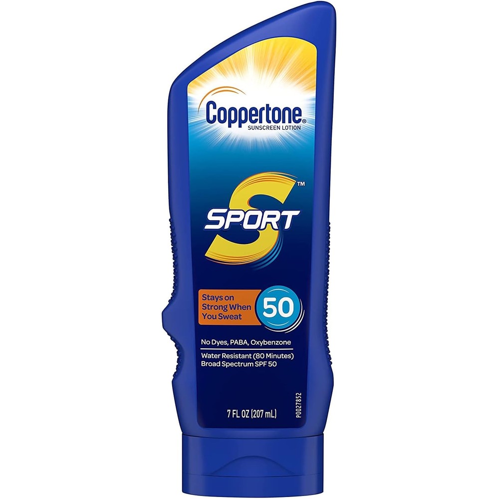 Coppertone Sport Sunscreen Lotion Broad Spectrum SPF 50 Water Resistant 7 Fluid Ounce 2 Pack