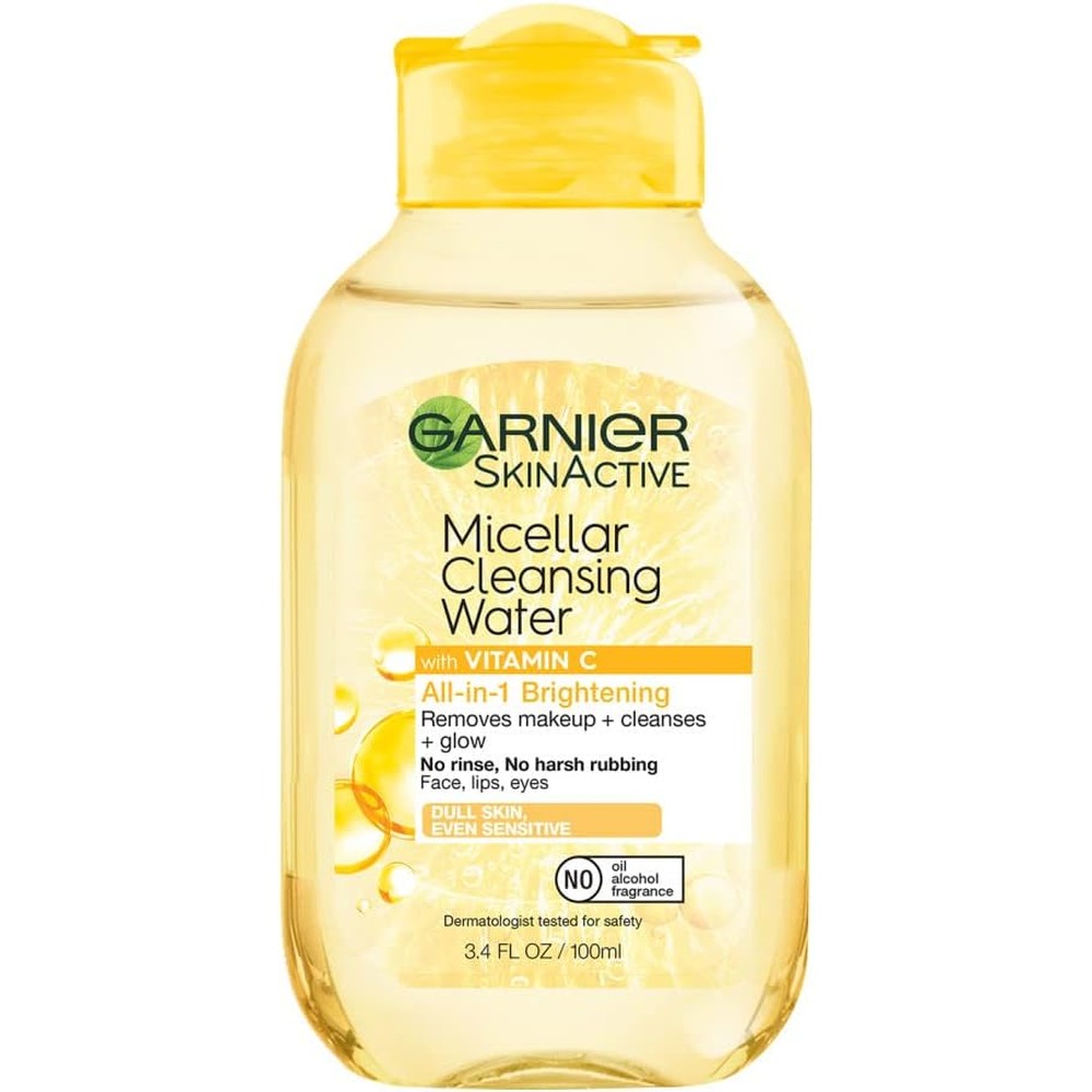 Garnier SkinActive Micellar Vitamin C Cleansing Water All In One Makeup Remover And Facial Brightener 3.4 Fluid Ounce