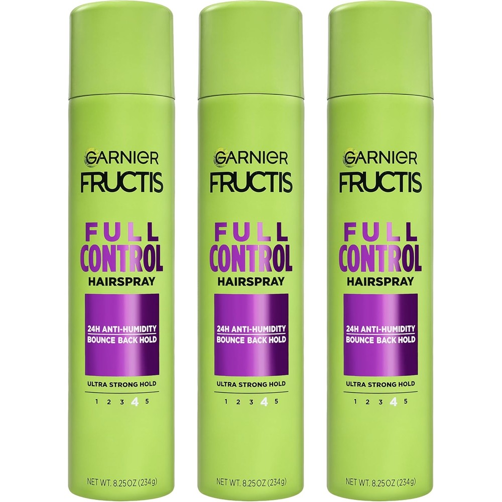 Garnier Fructis Style Full Control Anti-Humidity Hairspray Ultra Strong Hold 8.25 Ounces 3 Count