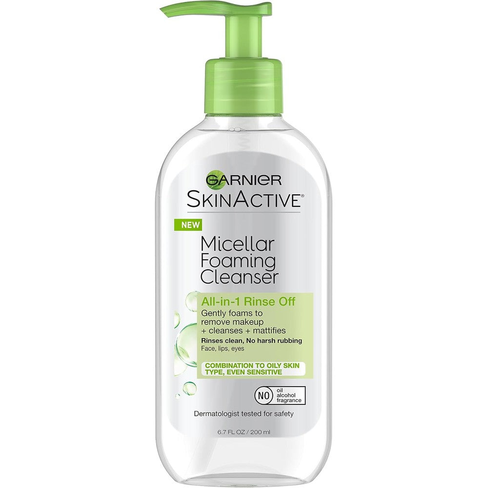 Garnier SkinActive Micellar Foaming Face Wash For Oily Skin, 6.7 Fluid Ounces