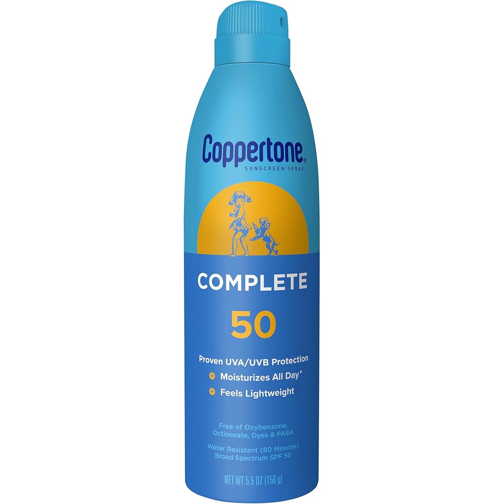 Coppertone Complete Sunscreen Spray SPF 50 Lightweight Body Sunscreen Spray 5.5 Ounce