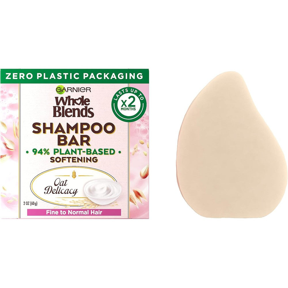 Garnier Whole Blends Softening Shampoo Bar For Fine To Normal Hair Oat Delicacy 2 Ounce 1 Count