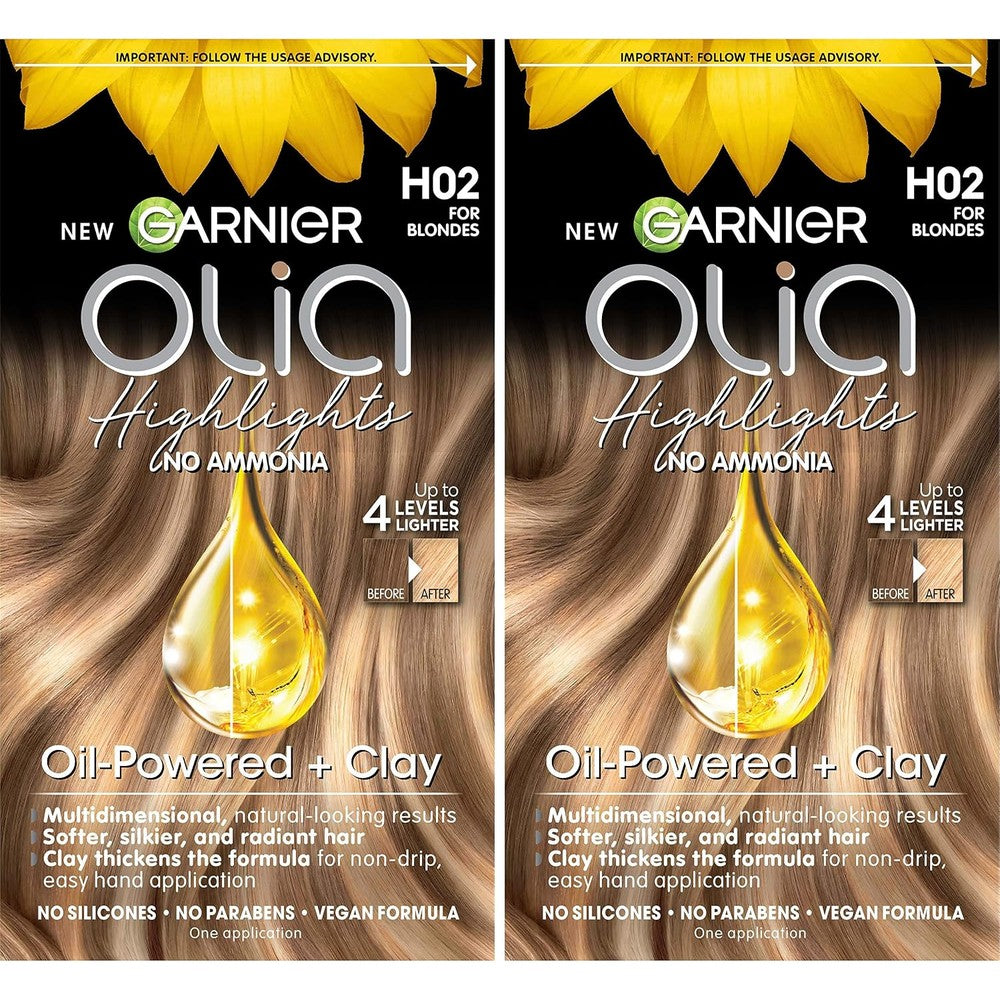 Garnier Olia Ammonia-Free Permanent Hair Dye Highlighting Kit H02 Highlights For Blondes 2 Count