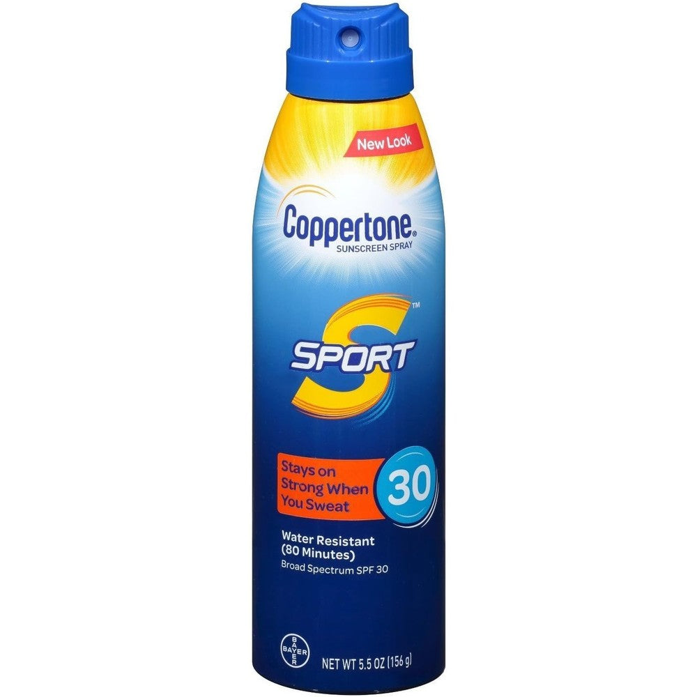 Coppertone SPF 30 Sport 4-In-1 Performance Continuous Sunscreen Spray 5.5 Ounce (Pack Of 2)