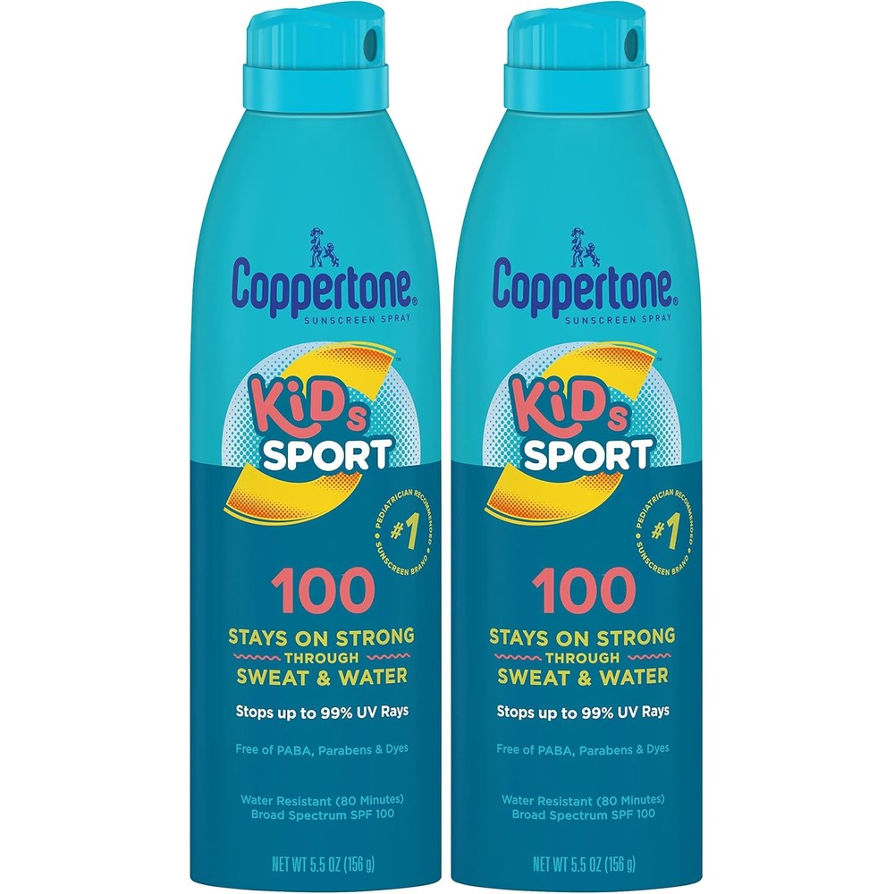 Coppertone Sport Kids Sunscreen Continuous Spray SPF 100 5.5 Ounce Pack Of 2
