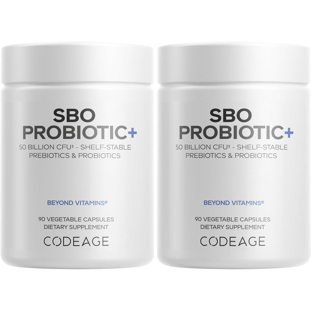 Codeage SBO Probiotics 50 Billion CFUs Per Serving Multi Strain Soil Based Organisms Blend And Organic Fermented Botanical Blend Shelf Stable 2 Pack