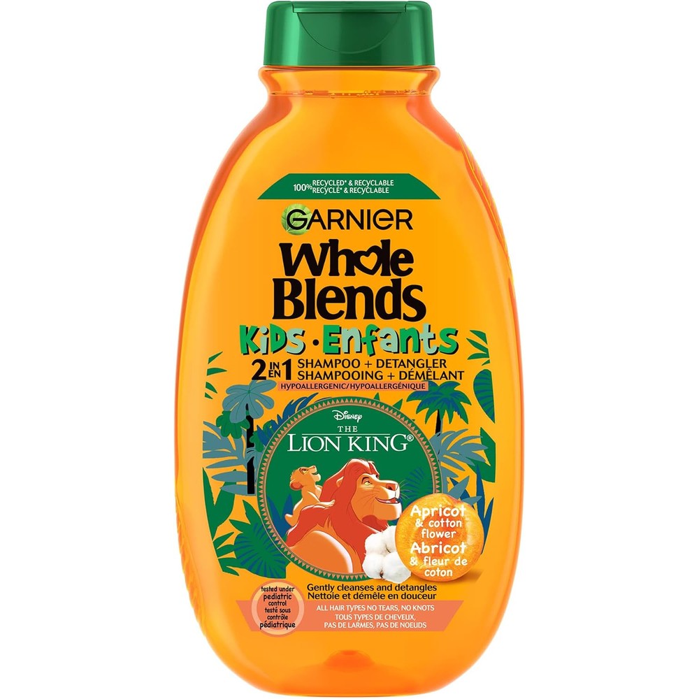 Garnier Whole Blends Kids 2-In-1 Shampoo And Hair Detangler Apricot And Cotton Flower 250 Milliliters