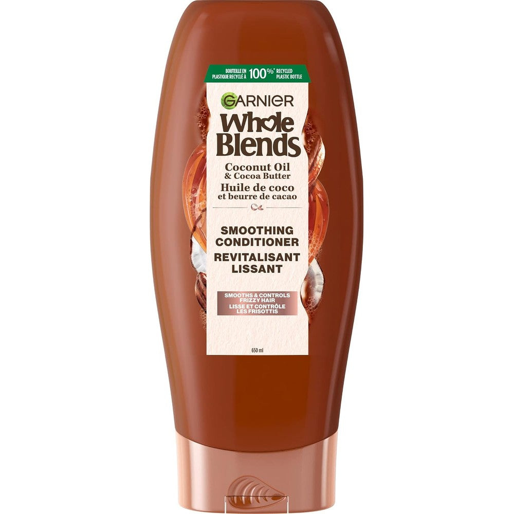 Garnier Whole Blends Frizzy Smoothing Conditioner With Coconut Oil And Cocoa Butter Extracts, 22 Fluid Ounce, 1 Count