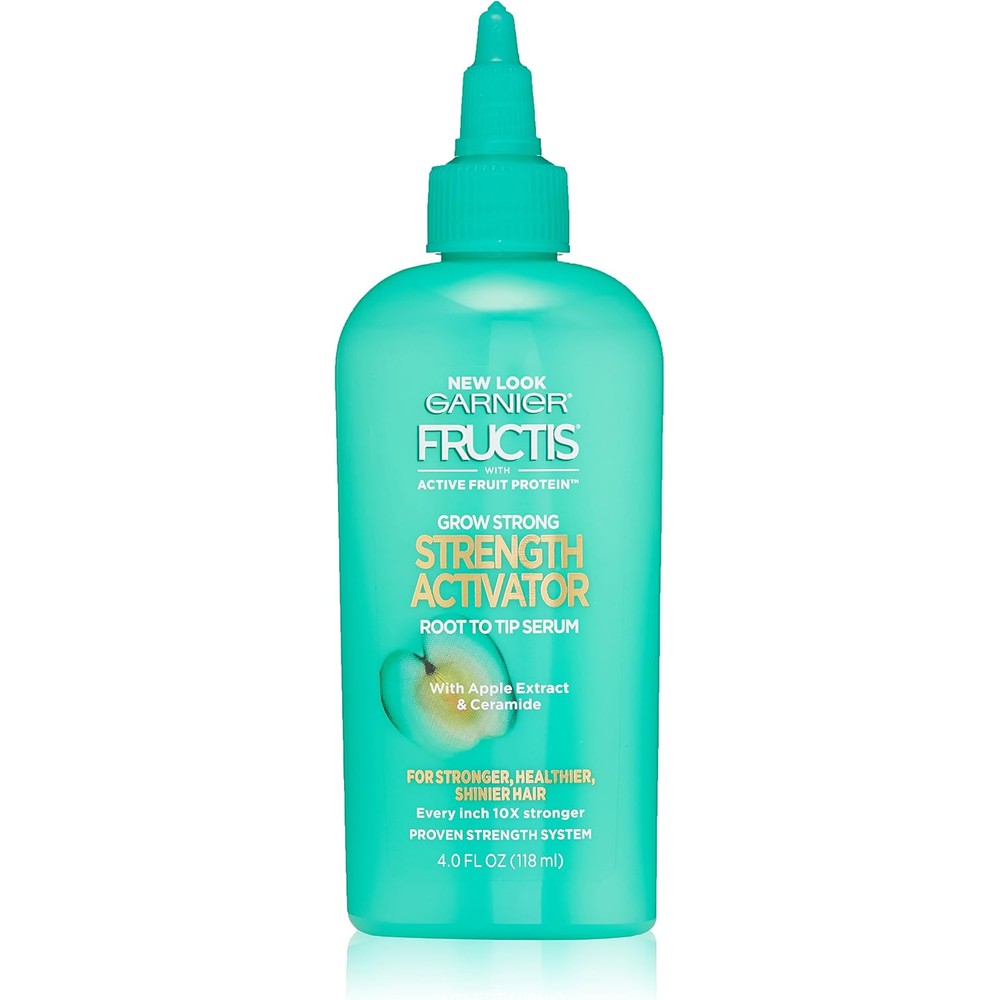 Garnier Fructis Grow Strong Strength Activator Root To Tip Hair Serum With Apple Extract And Ceramide, 4 Fluid Ounces
