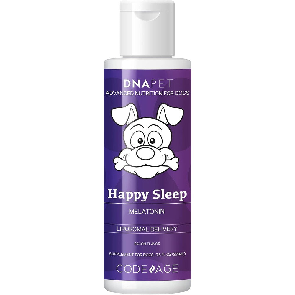 Codeage DNA Pet Happy Sleep Melatonin Liquid Drops Vitamin E Calm Formula 7.6 Fluid Ounce