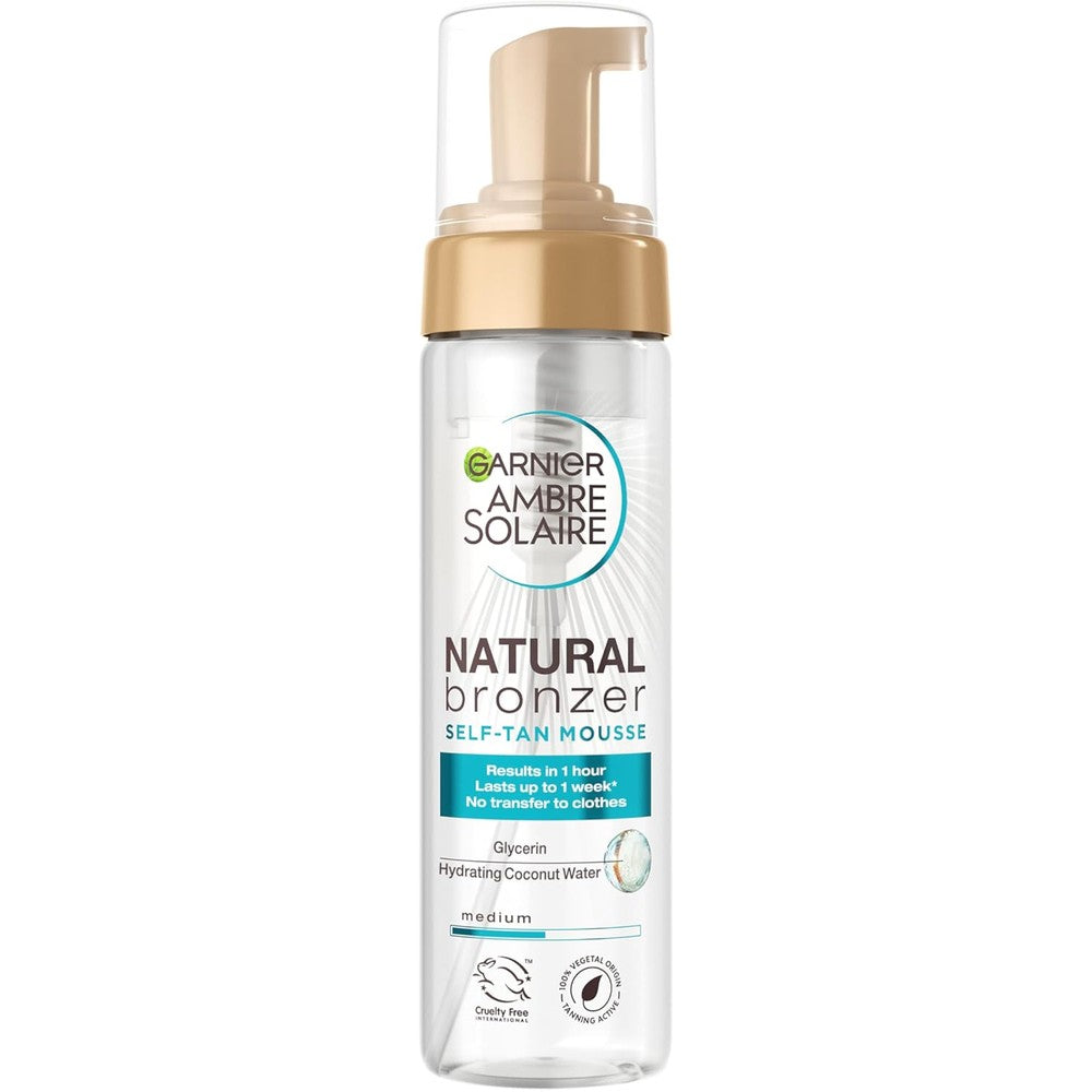 Garnier Ambre Solaire Natural Bronzer Self Tan Mousse 200 Milliliters Streak Free Fake Tan