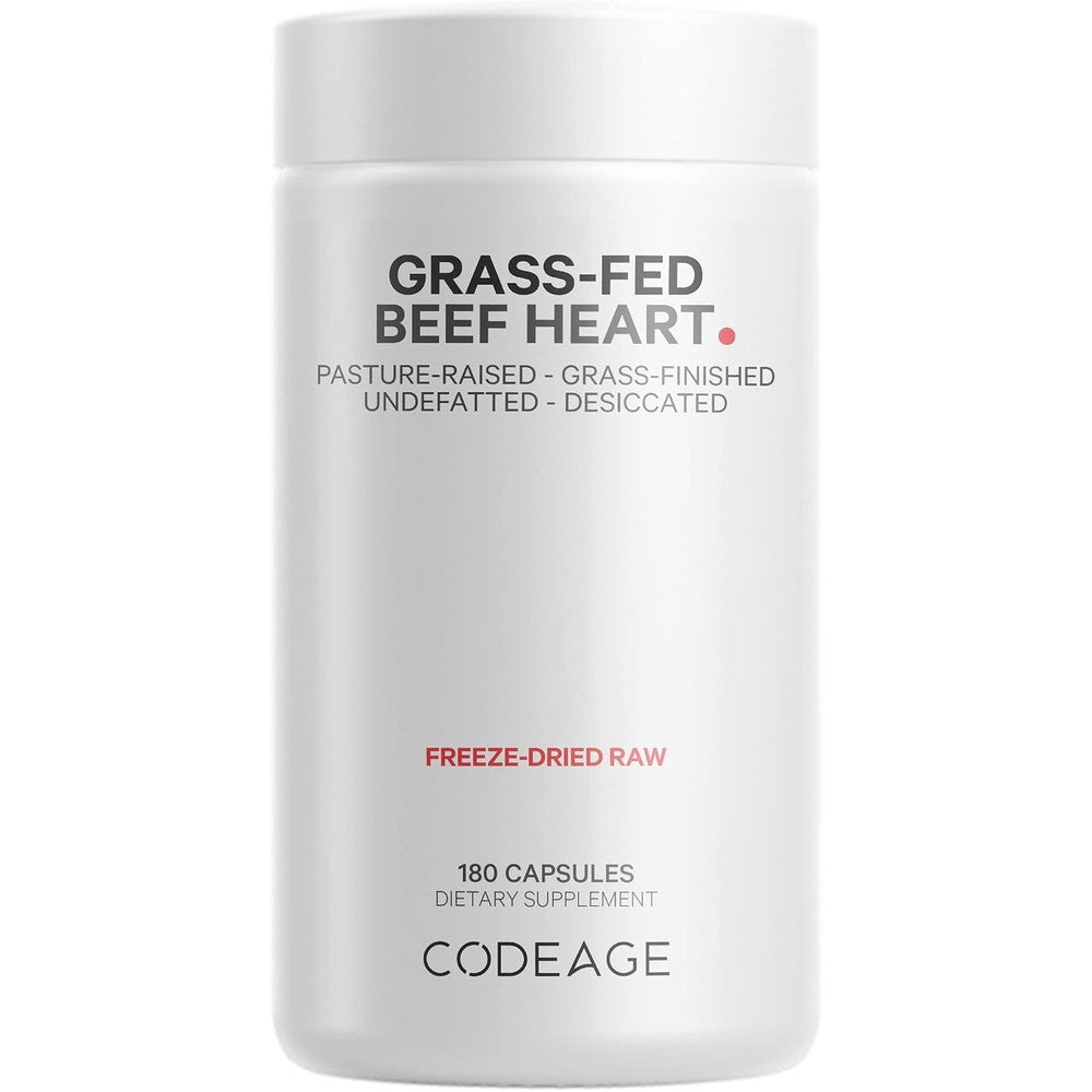 Codeage Grass-Fed Beef Heart And Liver Glandular Supplement Freeze-Dried Desiccated 180 Capsules