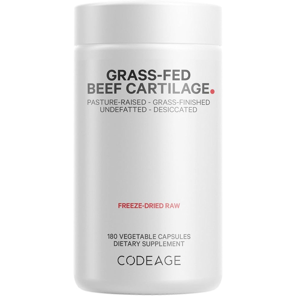 Codeage Grass Fed Beef Cartilage Supplement Freeze Dried Non Defatted Desiccated Bovine Cartilage And Liver 180 Capsules