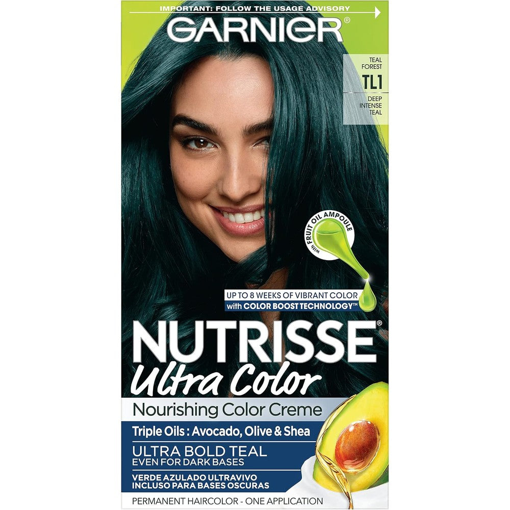 Garnier Nutrisse Ultra Nourishing Hair Color Creme Permanent Dye Teal Forest TL1