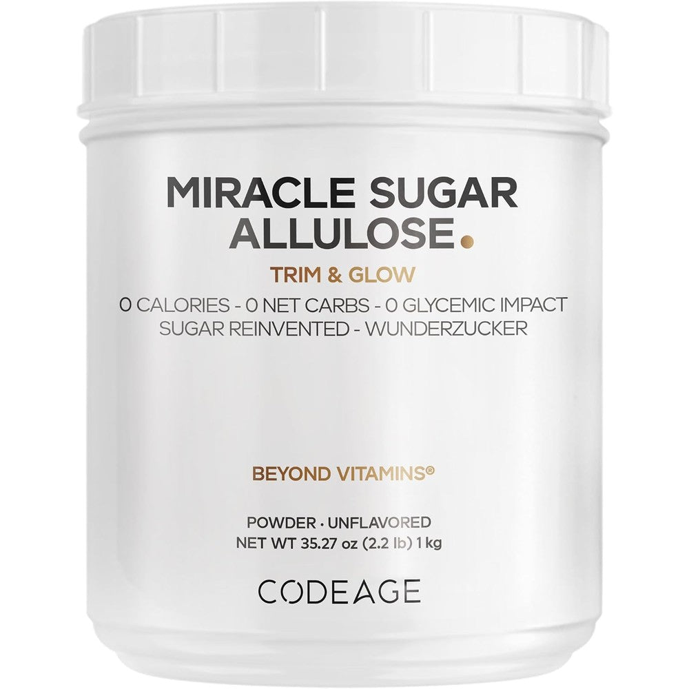 Codeage Miracle Sugar Allulose Powder All Purpose Zero Calorie Sweetener 35.27 Ounces