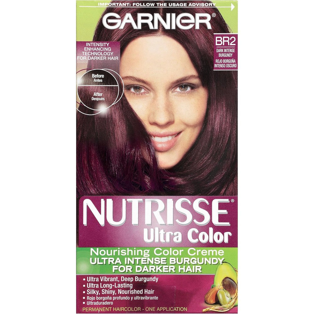 Garnier Nutrisse Ultra Color Nourishing Hair Color Creme BR2 Dark Intense Burgundy 1 Kit
