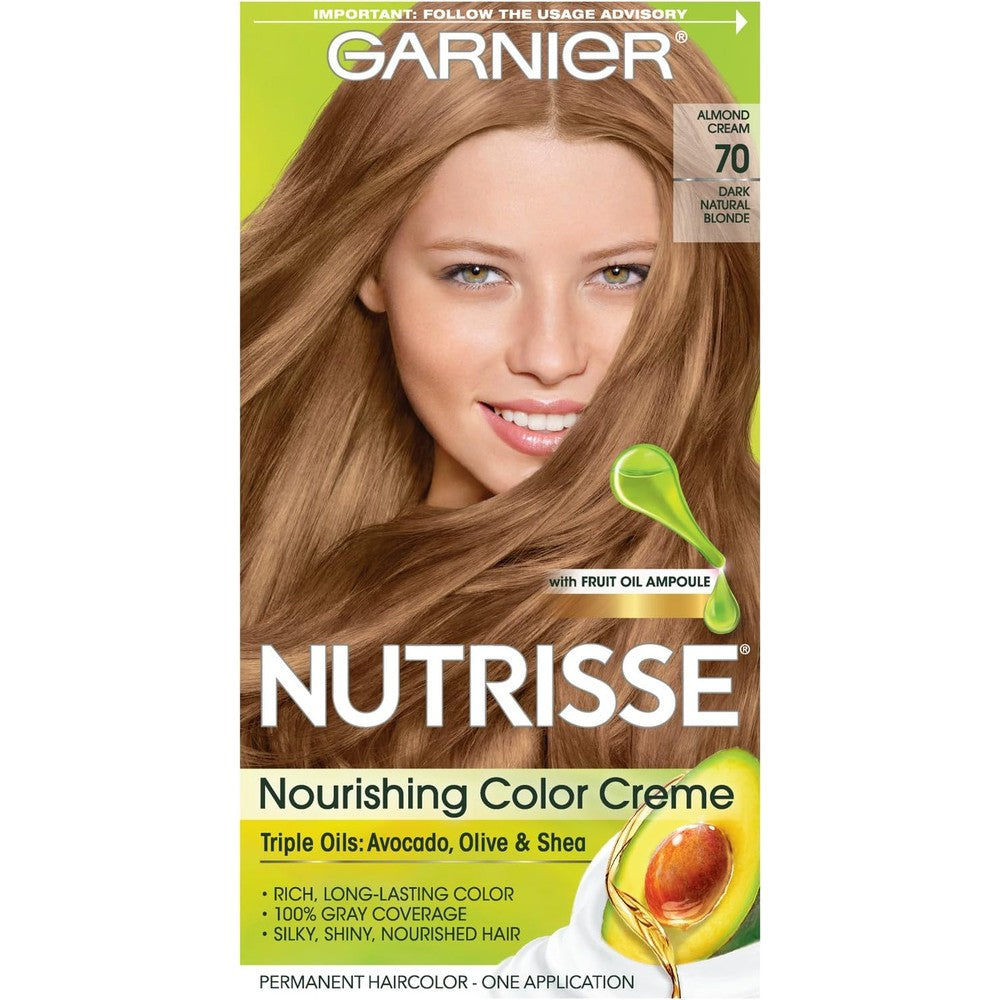 Garnier Nutrisse Nourishing Permanent Hair Color Creme 70 Dark Natural Blonde Almond Creme 1 Application
