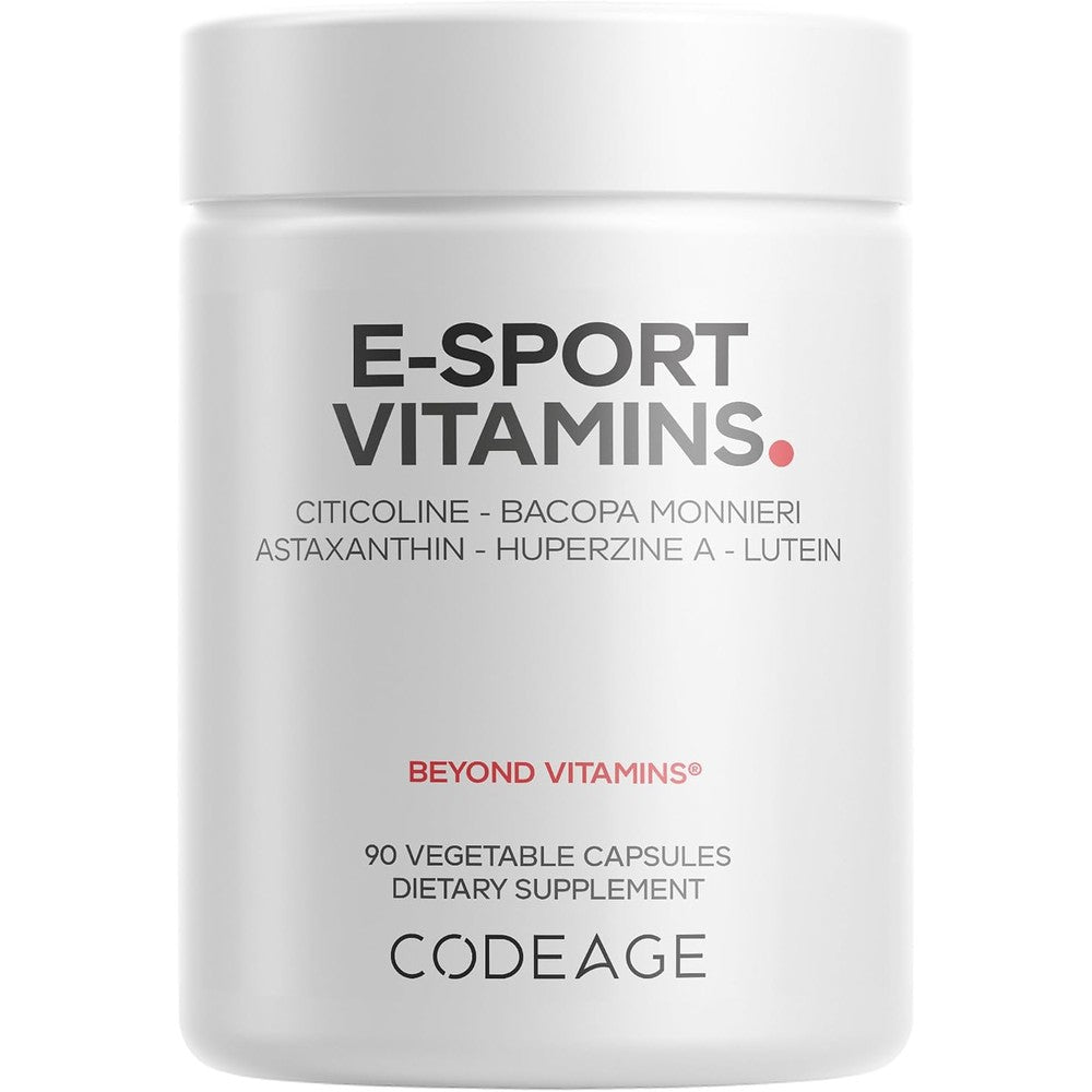 Codeage E-Sport Vitamins Plus Cognizin Bacopa L-Theanine 90 Vegetable Capsules