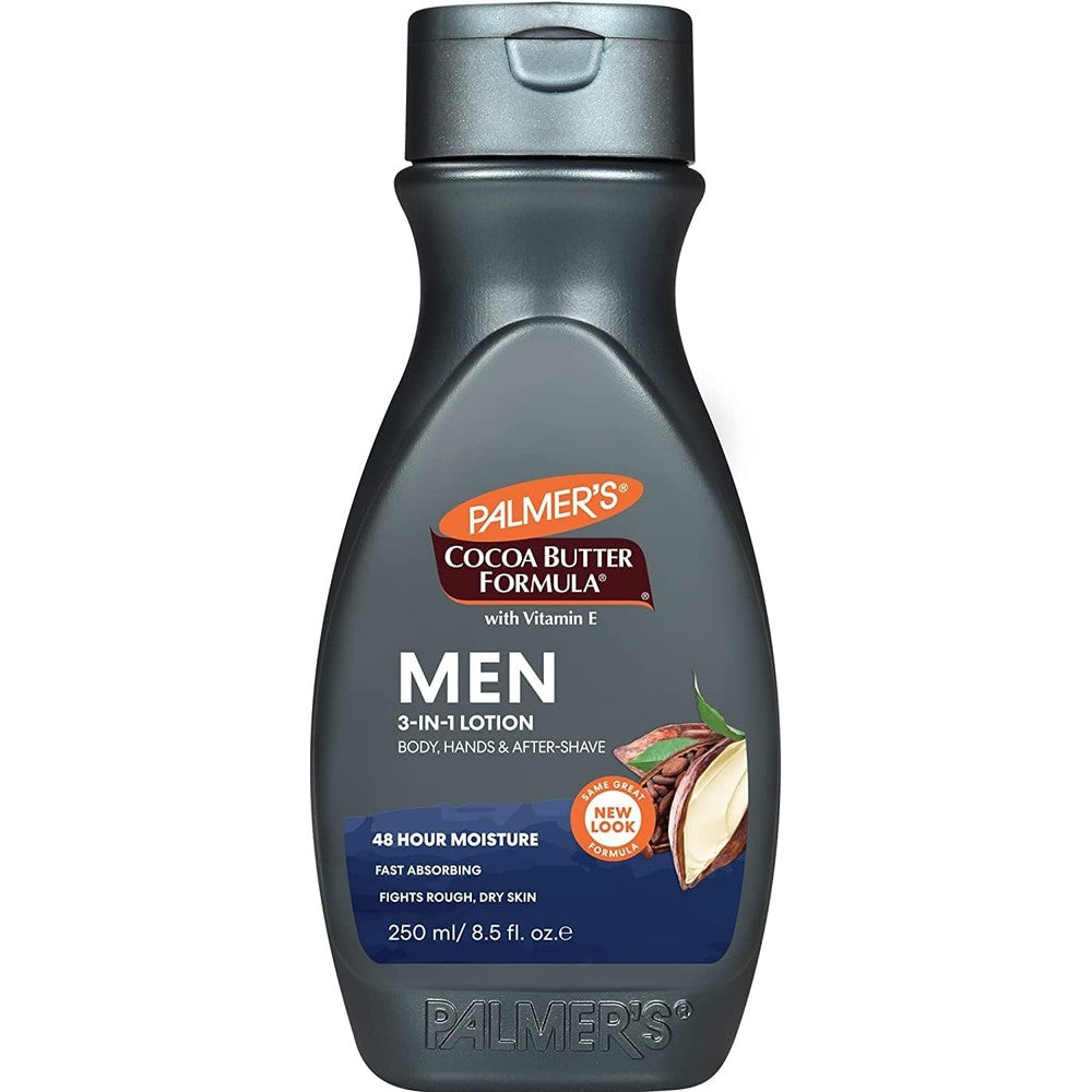 Palmer's Cocoa Butter Formula Men 3-in-1 Fast Absorbing Body, Hands, and After-Shave Lotion with Vitamin E, 8.5 Ounce