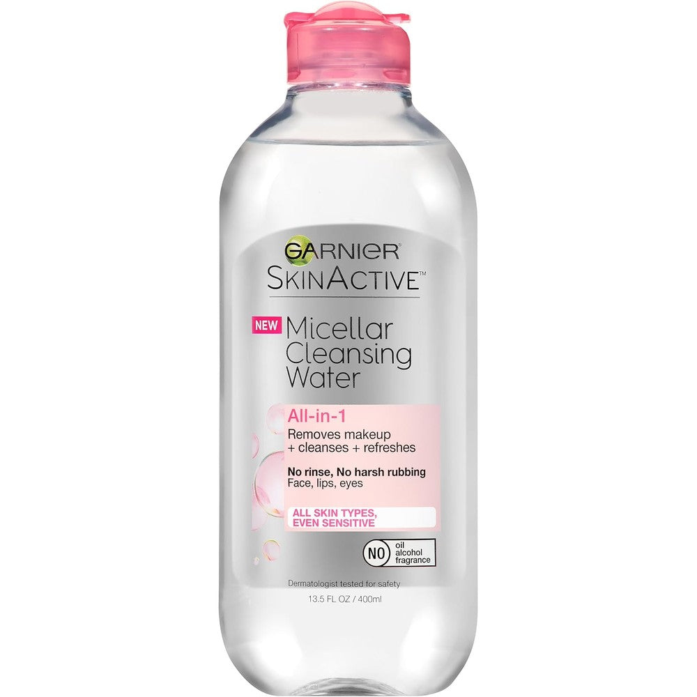 Garnier SkinActive Micellar Cleansing Water All-in-One Makeup Remover and Facial Cleanser For Sensitive Skin 13.5 Fluid Ounces