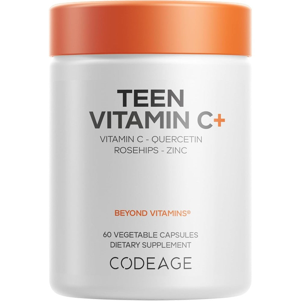 Codeage Teen Vitamin C Plus Supplement Liposomal 250 Milligrams Vitamin C With Quercetin Zinc Elderberry And Rosehip Extracts 60 Capsules