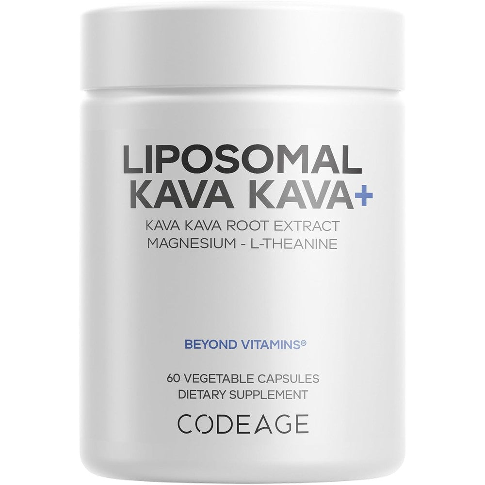 Codeage Liposomal Kava Kava Plus Supplement, Magnesium, And L-Theanine, 60 Vegetable Capsules