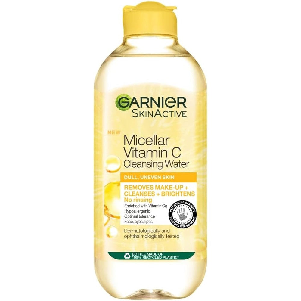 Garnier Micellar Water With Vitamin C Facial Cleanser And Makeup Remover Brightening And Hydrating For All Skin Types 13.5 Fluid Ounces 1 Count