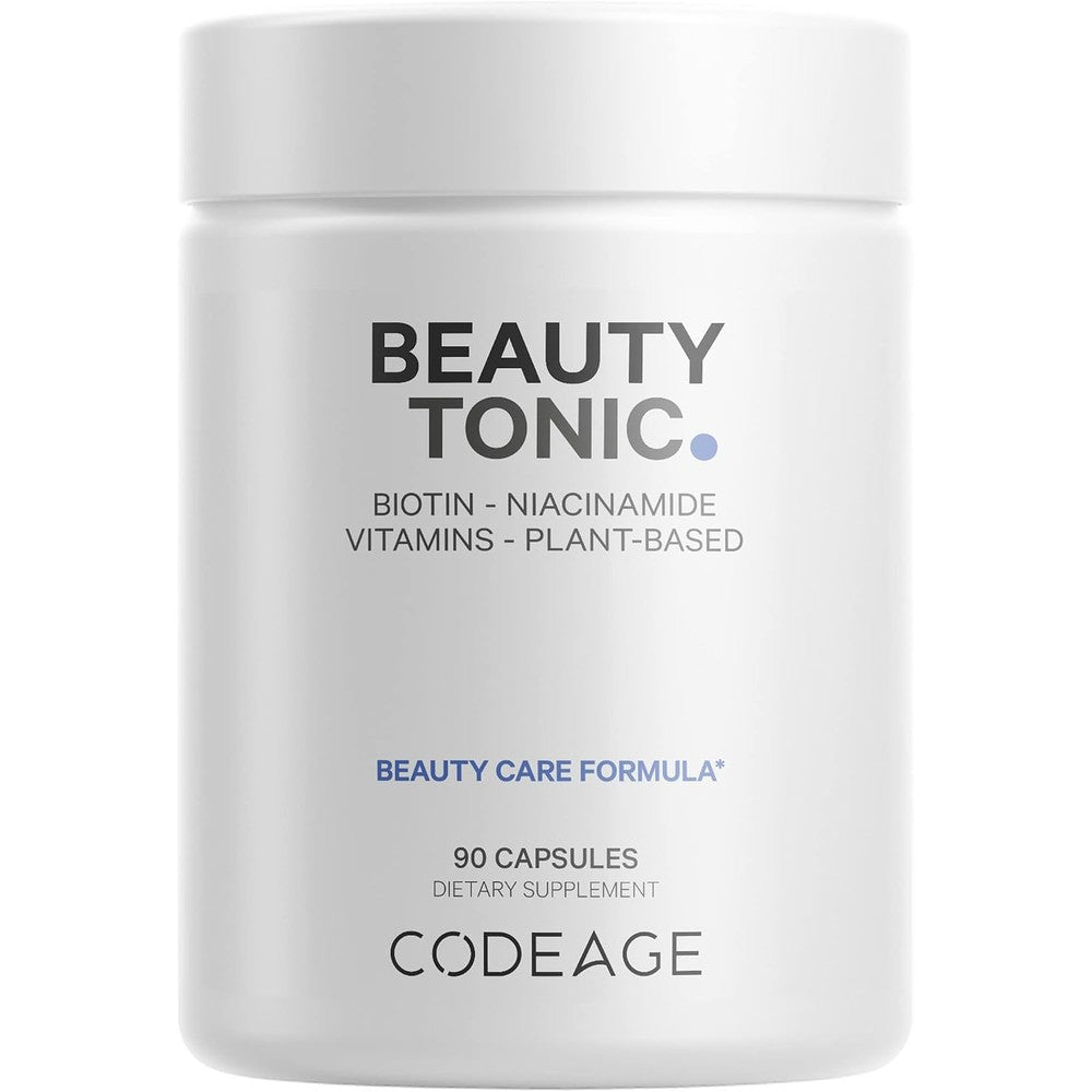Codeage Biotin Supplement with Vitamin C Vitamin E Niacin Folate Phytoceramides Astaxanthin Selenium Beauty Tonic Hair Skin And Nail Support Vegan ...