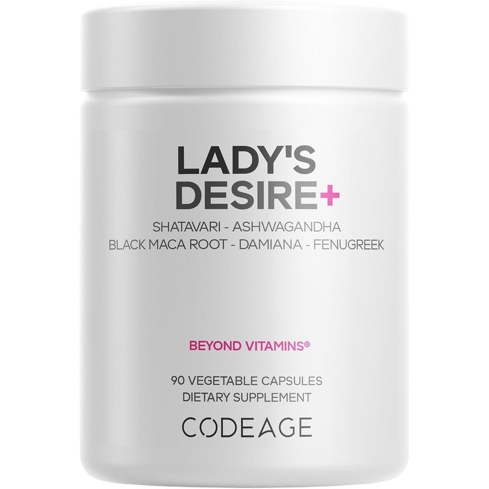 Codeage Lady's Desire Supplement for Women Shatavari Damiana Black Maca Ashwagandha Fenugreek 90 Capsules