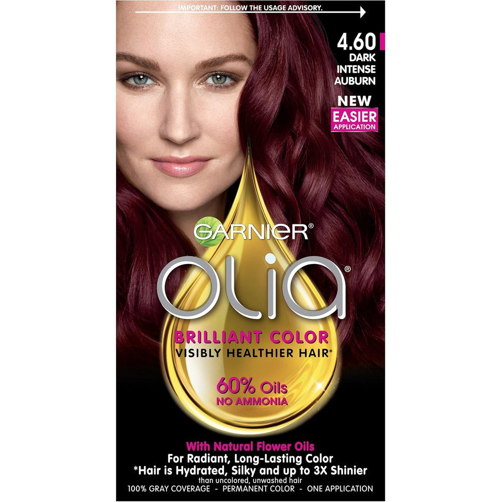 Garnier Olia Ammonia-Free Brilliant Color Oil-Rich Permanent Hair Color 4.60 Dark Intense Auburn Pack of 1