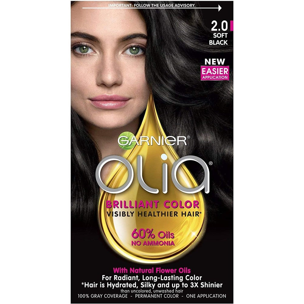 Garnier Olia Oil Powered Permanent Hair Color 2.0 Soft Black 1 Each Pack Of 3