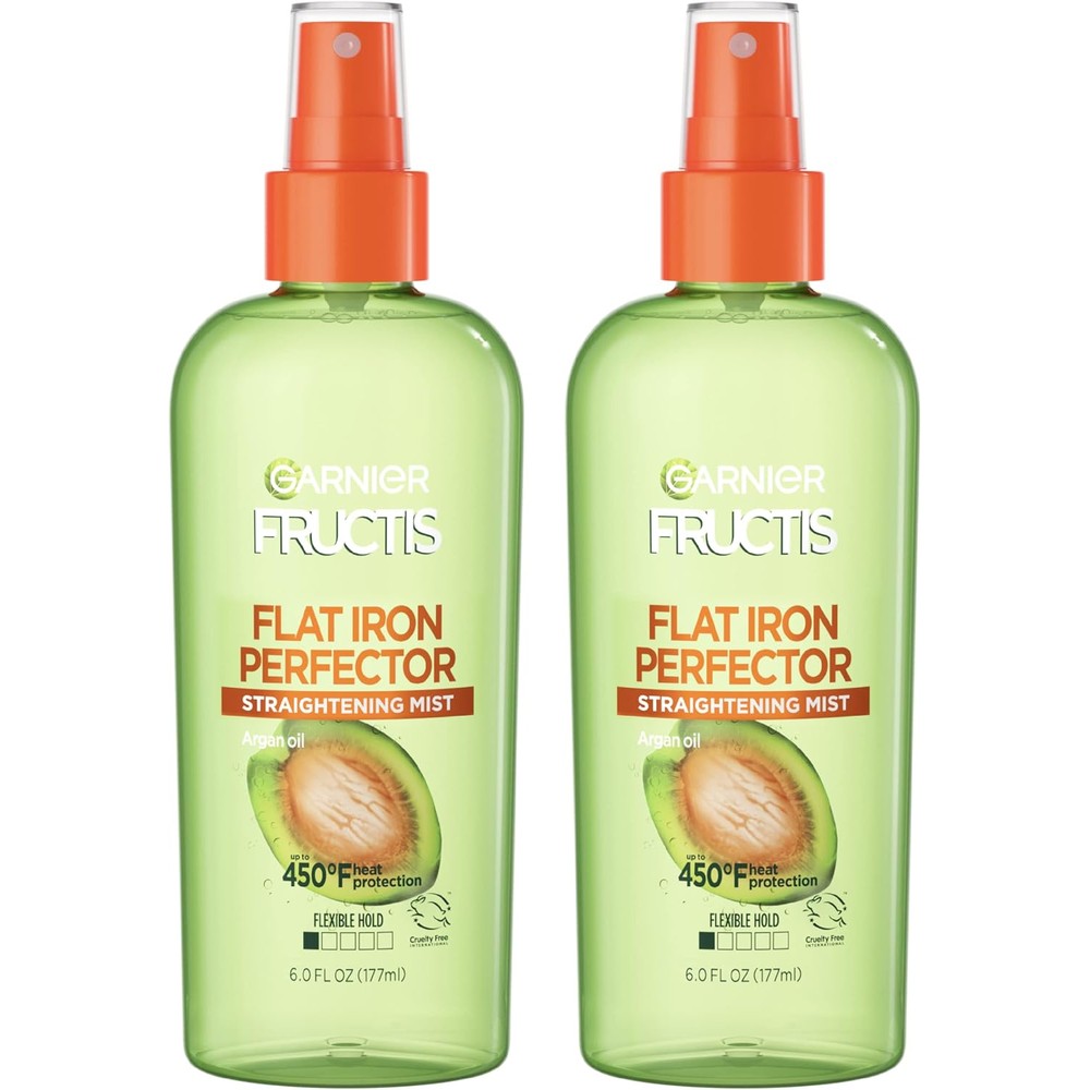 Garnier Fructis Style Flat Iron Perfector Straightening Mist Sleek 6 Fluid Ounce 2 Count