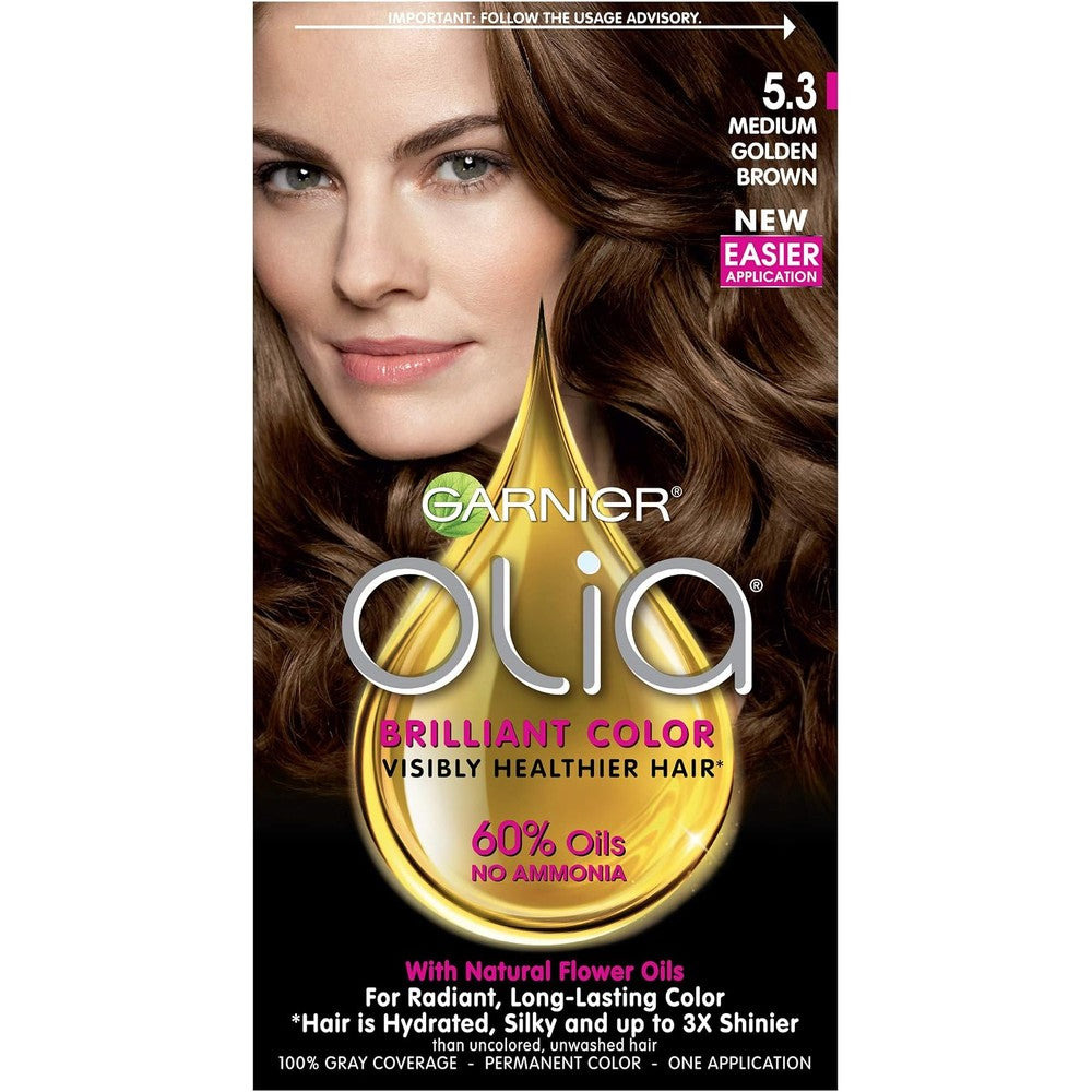 ForSure Garnier Olia Ammonia-Free Brilliant Color Oil-Rich Permanent Hair Color 5.3 Medium Golden Brown Pack of 1