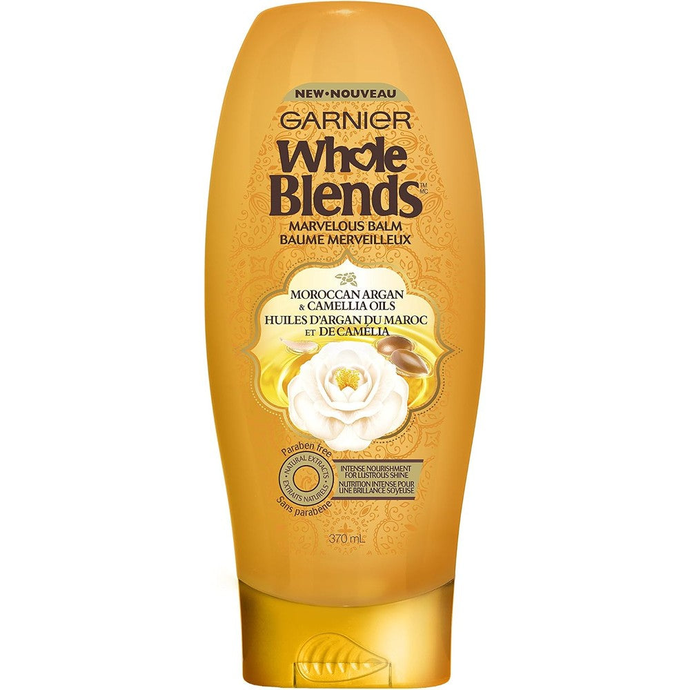 Garnier Whole Blends Illuminating Conditioner With Moroccan Argan And Camellia Oils For Dull Hair, 12.5 Fluid Ounce