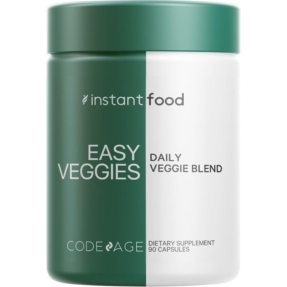 Codeage Instantfood Easy Veggies Over 15 Vegetable Powders All-in-One Daily Vegan Blend Whole Food Greens Supplement Capsules 90 Count