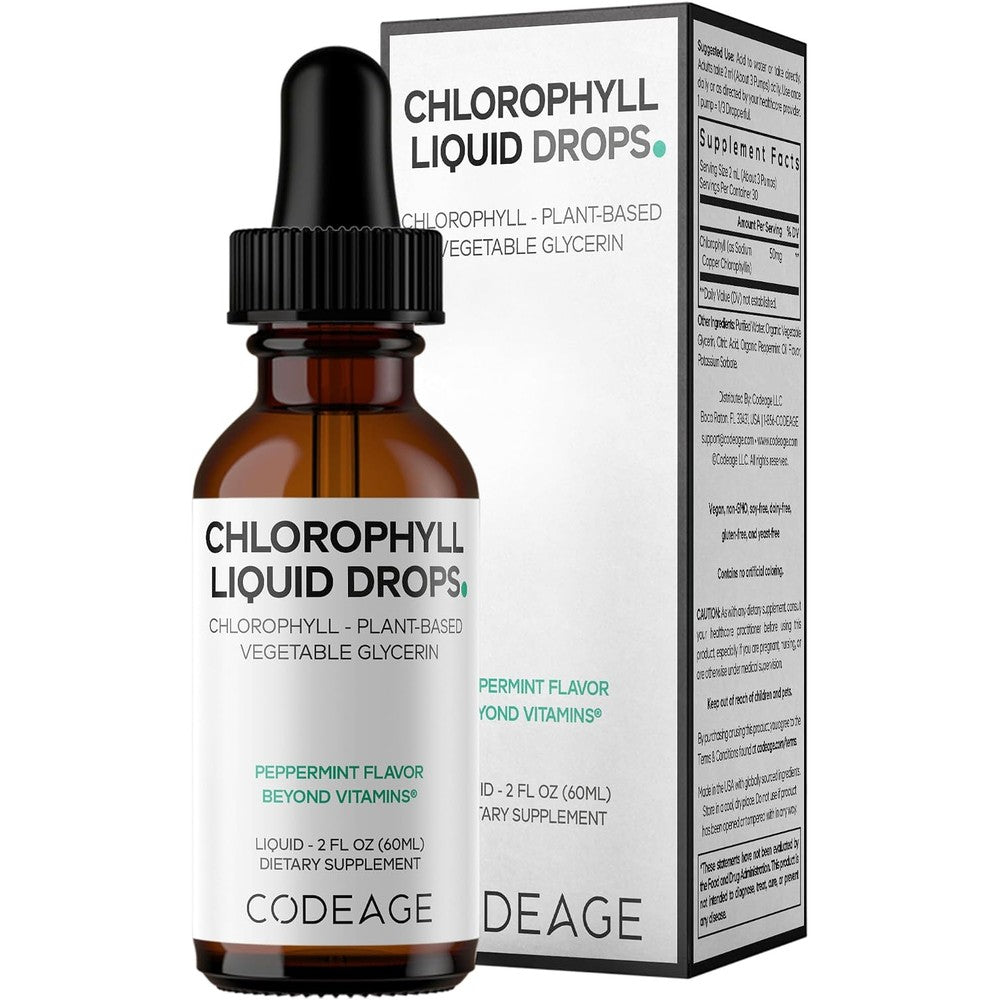 Codeage Chlorophyll Liquid Drops Organic Peppermint Flavor 2 Fluid Ounces