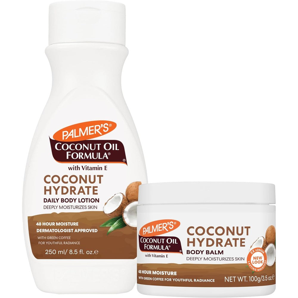 Palmer's Coconut Oil Formula Body Bundle Daily Body Lotion And Concentrated Body Balm Set For Deep Hydration And Radiant Skin