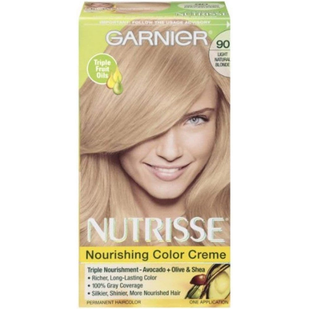 Garnier Nutrisse Nourishing Color Creme Permanent Hair Color Light Natural Blonde Shade 90 Pack Of Two