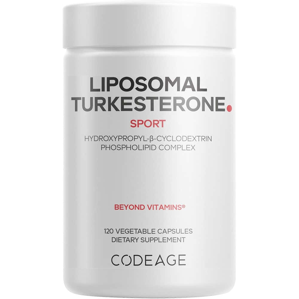 Codeage Turkesterone Supplement 120 Capsules 4-Month Supply Hydroxypropyl-Beta-Cyclodextrin Liposomal Delivery Sports Pre And Post-Workouts Ajuga T...