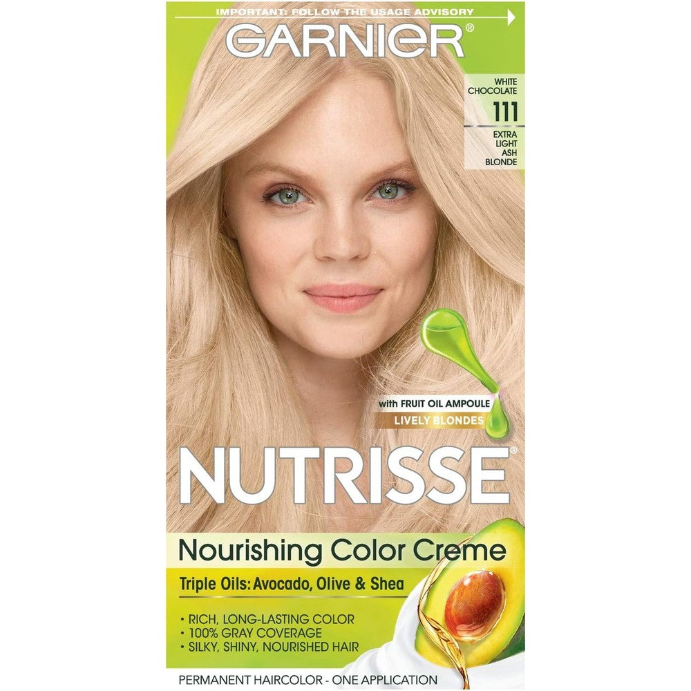 Garnier Nutrisse Level 3 Permanent Hair Creme Extra Light Ash Blonde 111 White Chocolate One Application