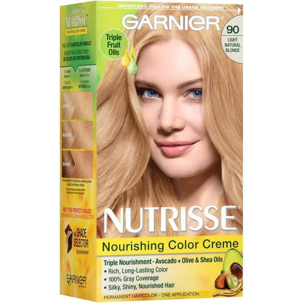 Garnier Nutrisse Nourishing Color Creme Permanent Hair Dye Light Natural Blonde 90 Macadamia 1 Count