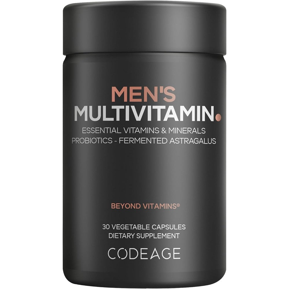 Codeage Men's Multivitamin Daily Supplement With Vitamins A, C, D3, E, B12, Zinc, Magnesium, Probiotics And Astragalus Root Extract, 30 Capsules