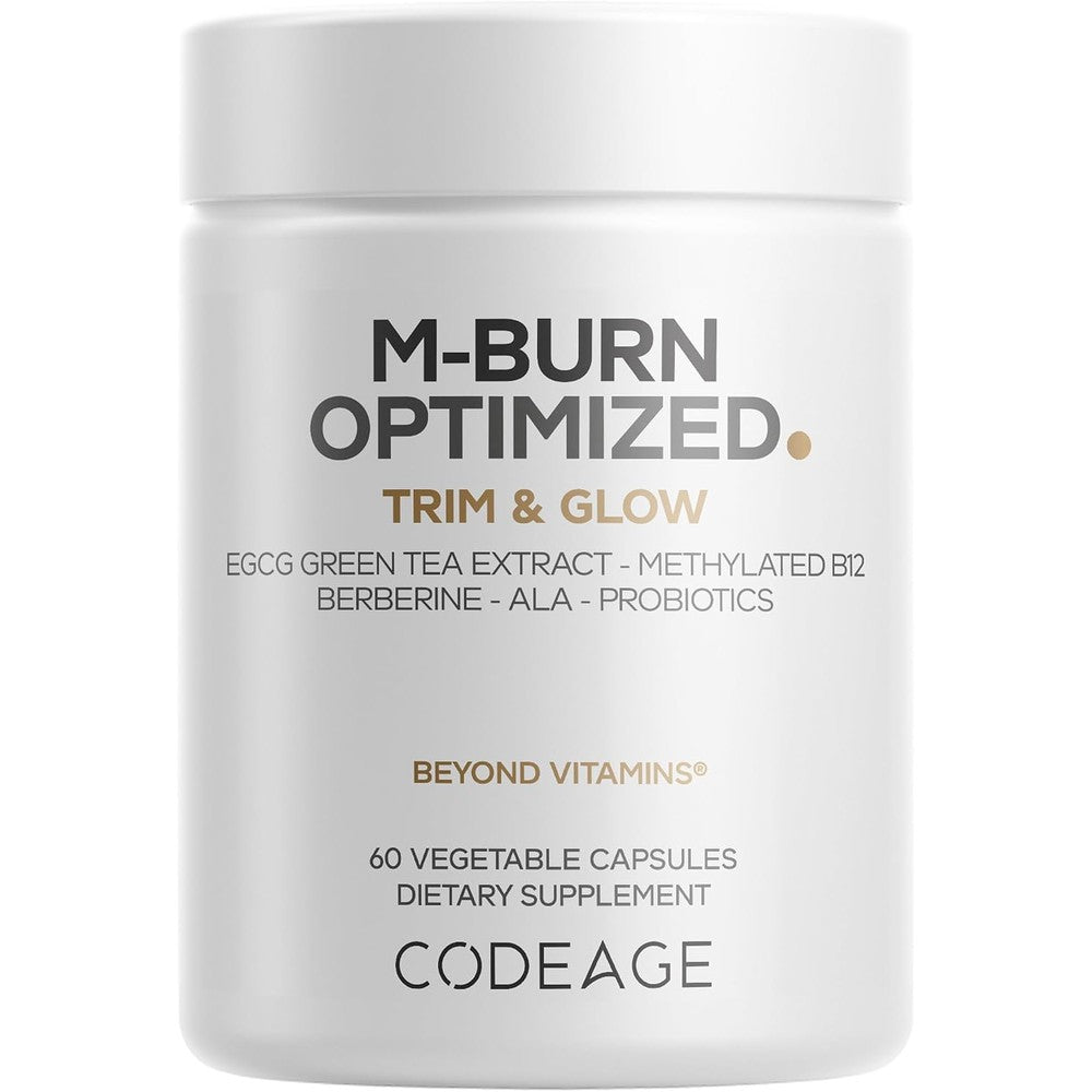 Codeage M-Burn Optimized Green Tea EGCG Berberine Alpha Lipoic Acid Vitamin B12 and Probiotics 60 Vegetable Capsules