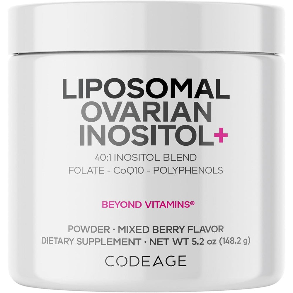 Codeage Liposomal Inositol Powder Myo And D-Chiro 40:1 Folate Berry 5.2 Ounces