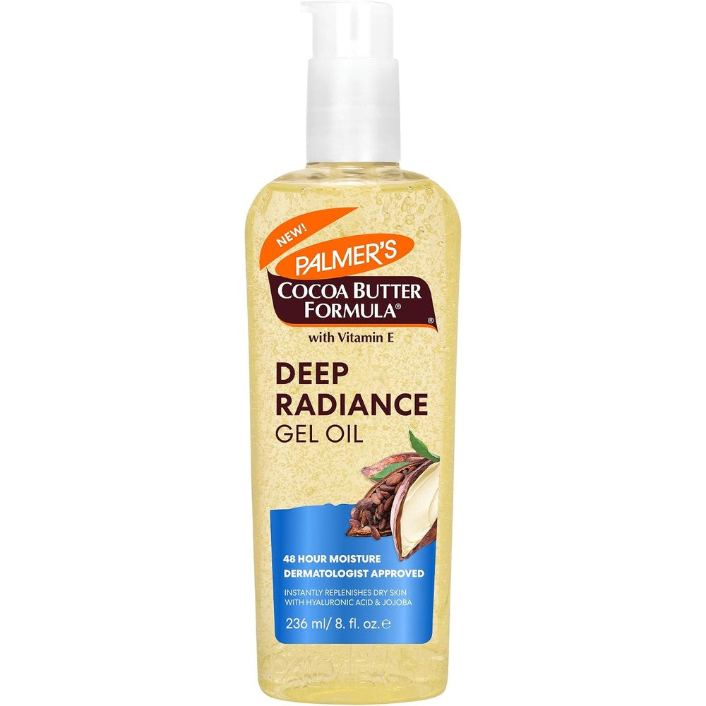 Palmer's Cocoa Butter Formula Deep Radiance Gel Oil 8 Fluid Ounces Hydrating Body Moisturizer with Hyaluronic Acid